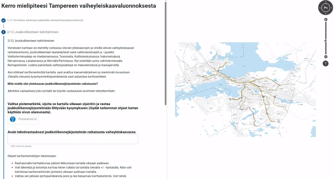 Map Survey and Feedback Collection with Oskari