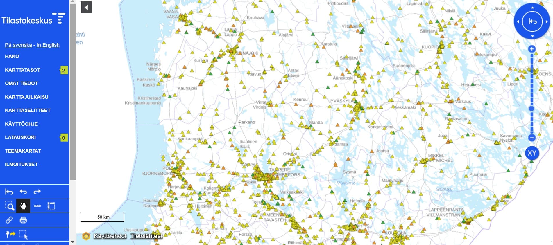 Statistics Finland's map service