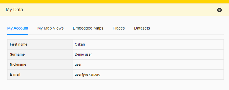 Display user data