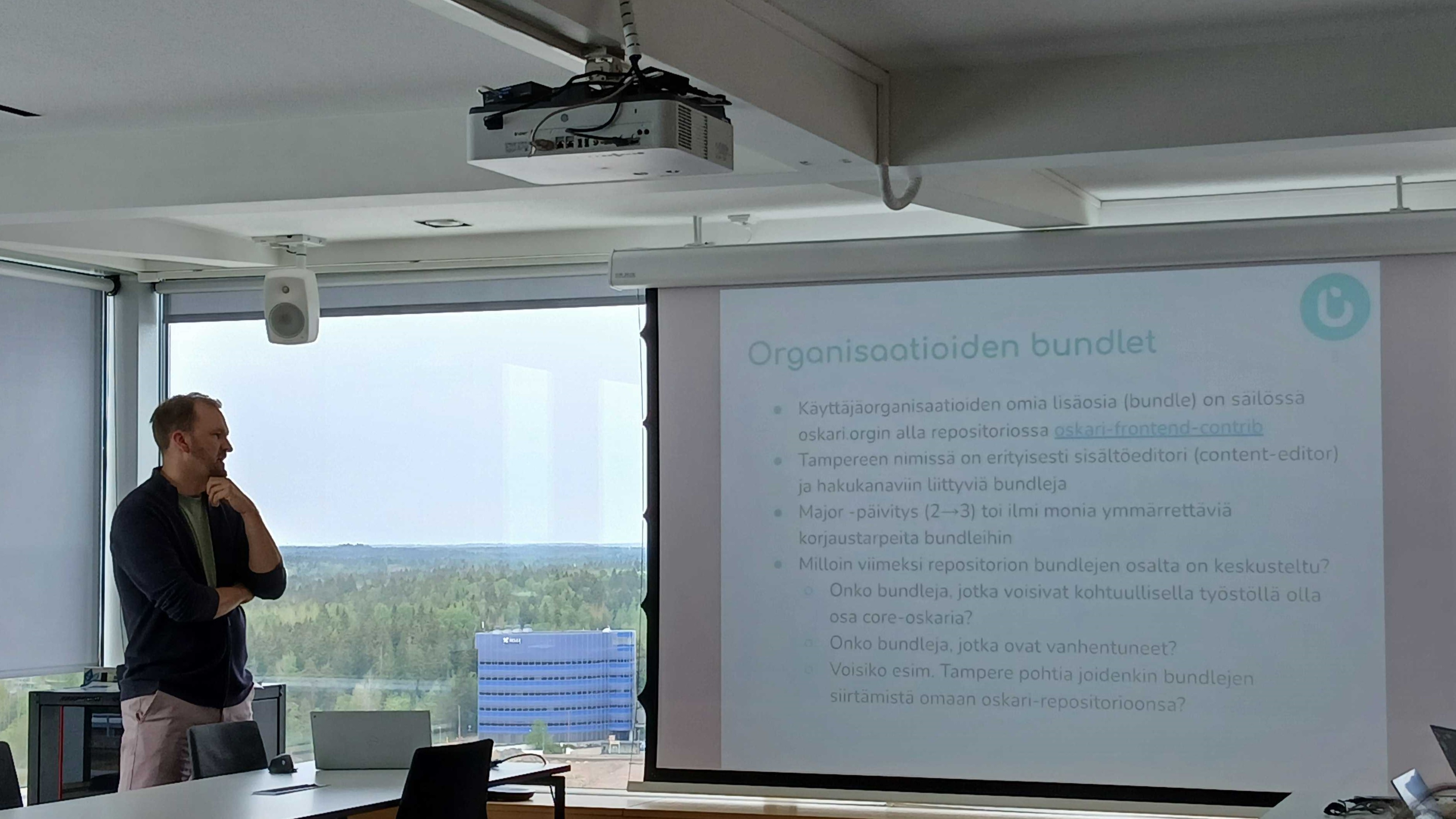 Ilpo Tammi, the CEO of Ubigu Ltd., presenting